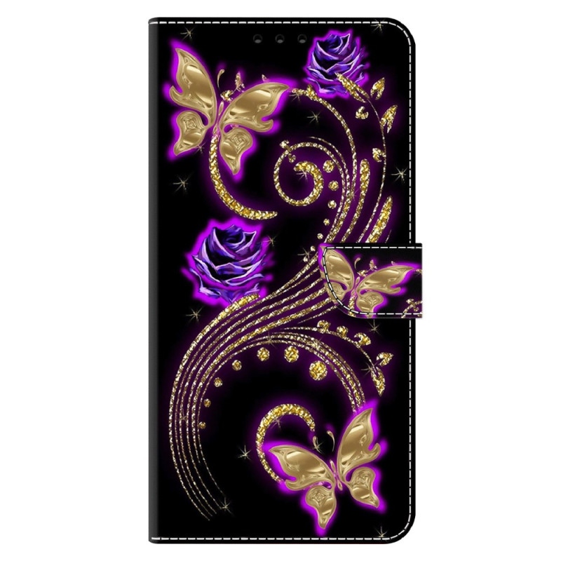 Housse Xiaomi 14 Fleurs violettes et Papillons