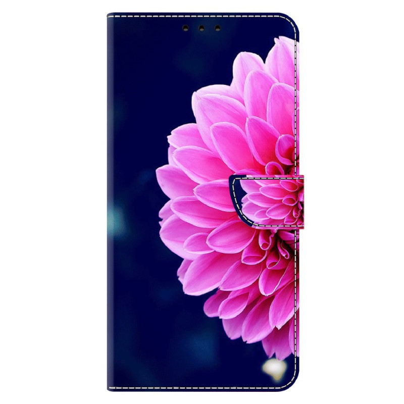 Housse Xiaomi 14 Pro Fleur Rose sur Fond Bleu