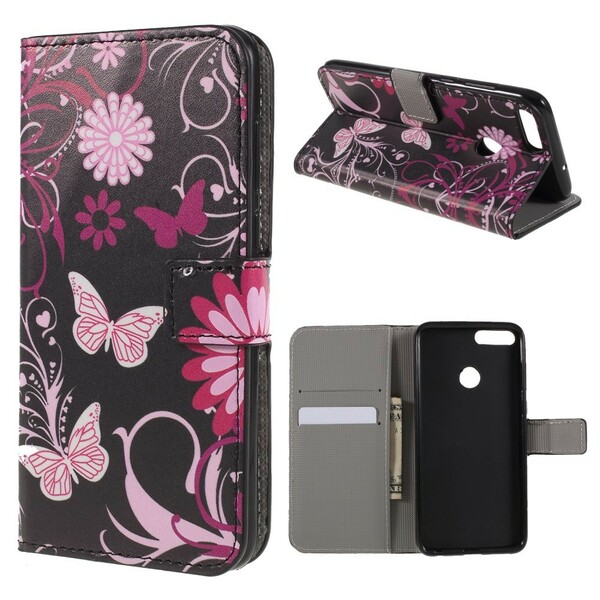 Housse Huawei P Smart Papillons et Fleurs