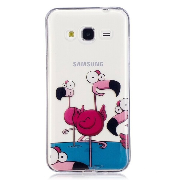 Coque Samsung Galaxy J3 2016 Drôles de Flamants Roses