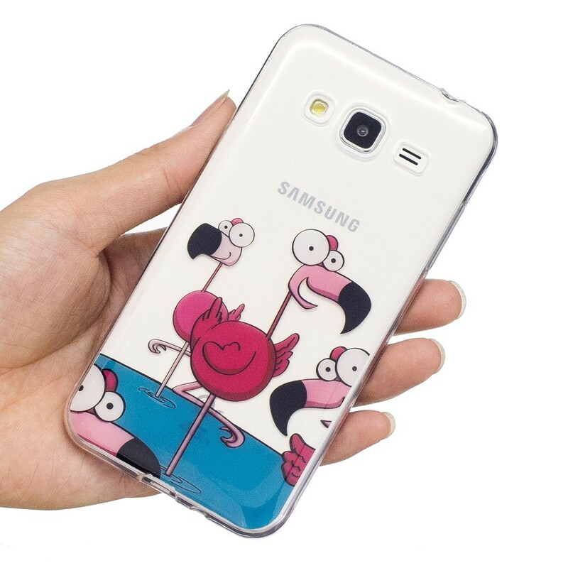 Coque Samsung Galaxy J3 2016 Drôles de Flamants Roses