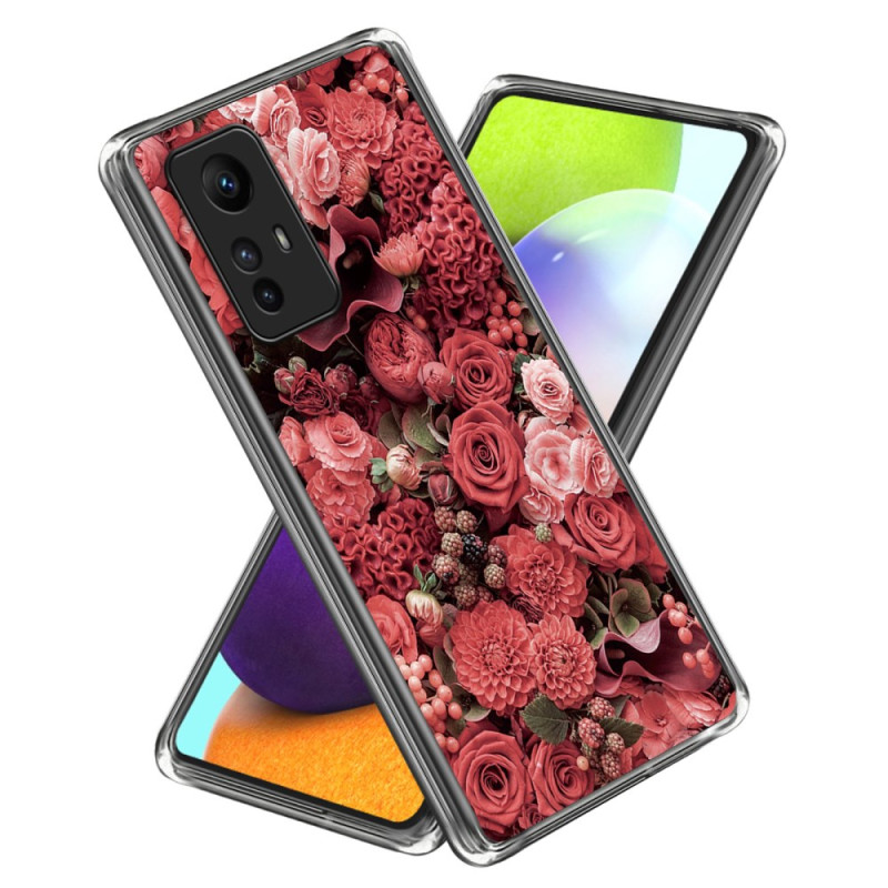 Coque Xiaomi Redmi Note 12S Fleurs Rouges
