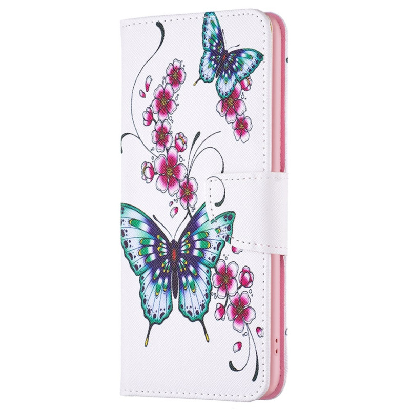Housse Xiaomi Redmi Note 12S Fleurs de Pêcher et Papillons
