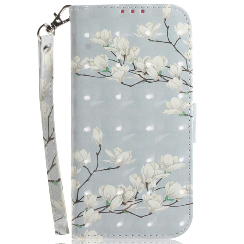 Housse Xiaomi Redmi Note 13 5G Magnolias à Lanière