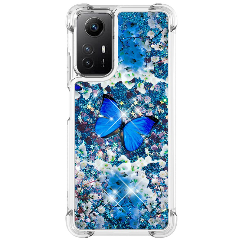 Coque Xiaomi Redmi Note 12S / Redmi Note 11S / Note 11 Paillettes Papillons Bleu