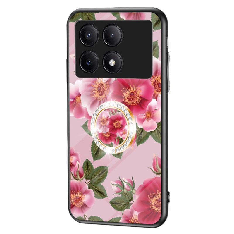 Coque Poco X6 Pro 5G Verre Trempé Anneau-Support Florale