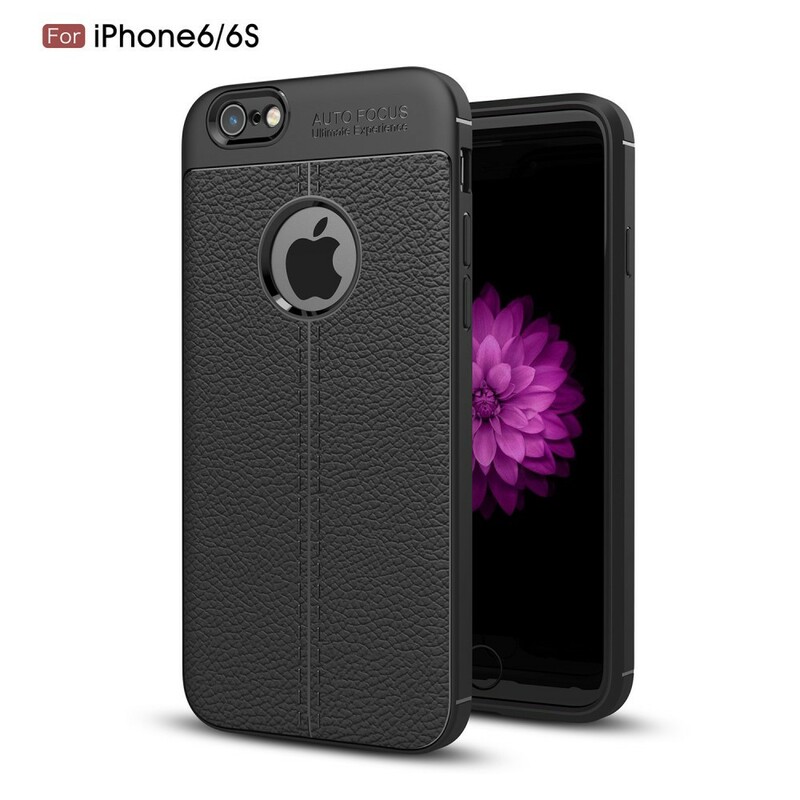 Coque iPhone 6/6S Effet Cuir Litchi Double Line