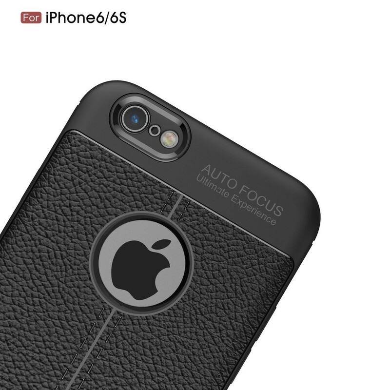 Coque iPhone 6/6S Effet Cuir Litchi Double Line