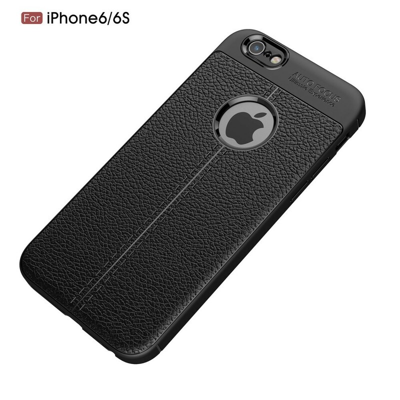 Coque iPhone 6/6S Effet Cuir Litchi Double Line