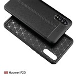 Coque Huawei P20 Effet Cuir Litchi Double line