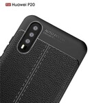 Coque Huawei P20 Effet Cuir Litchi Double line