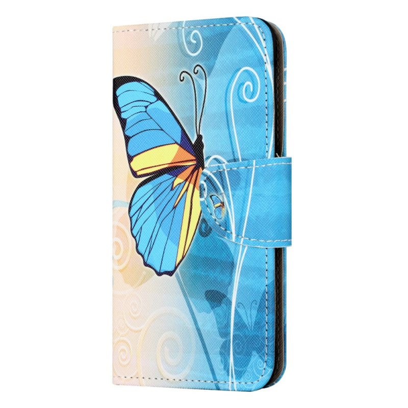 Housse Samsung Galaxy A55 5G Papillon Jaune et Bleu