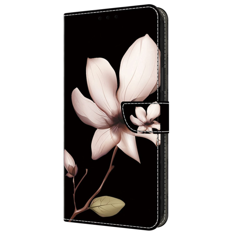 Housse Samsung Galaxy A55 5G Fleurs Roses sur Fond Noir