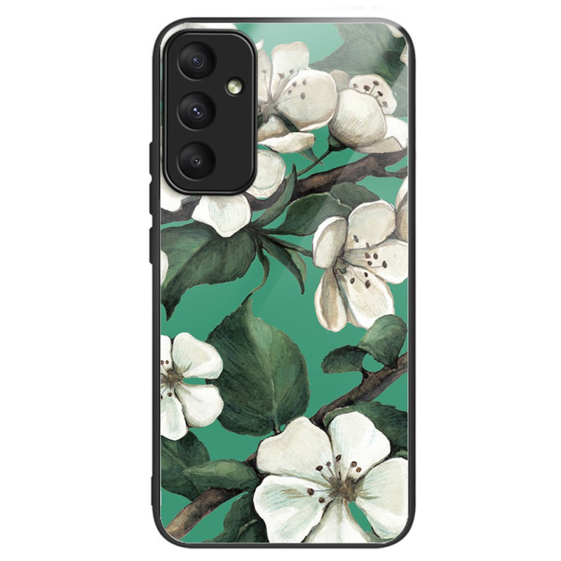 Coque Samsung Galaxy A55 5G Verre Trempé Fleurs Blanches