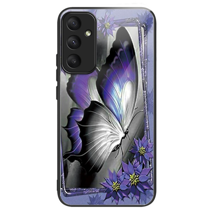 Coque Samsung Galaxy A55 5G Verre Trempé Papillon Violet