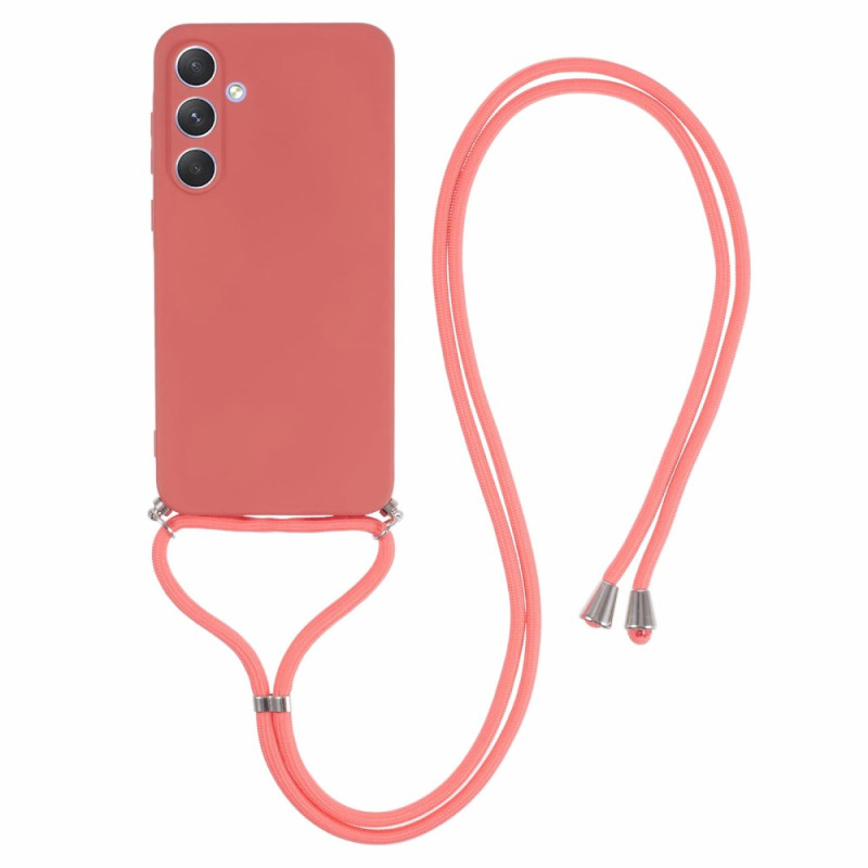 Coque à Cordon Samsung Galaxy A55 5G Rouge Aubépine