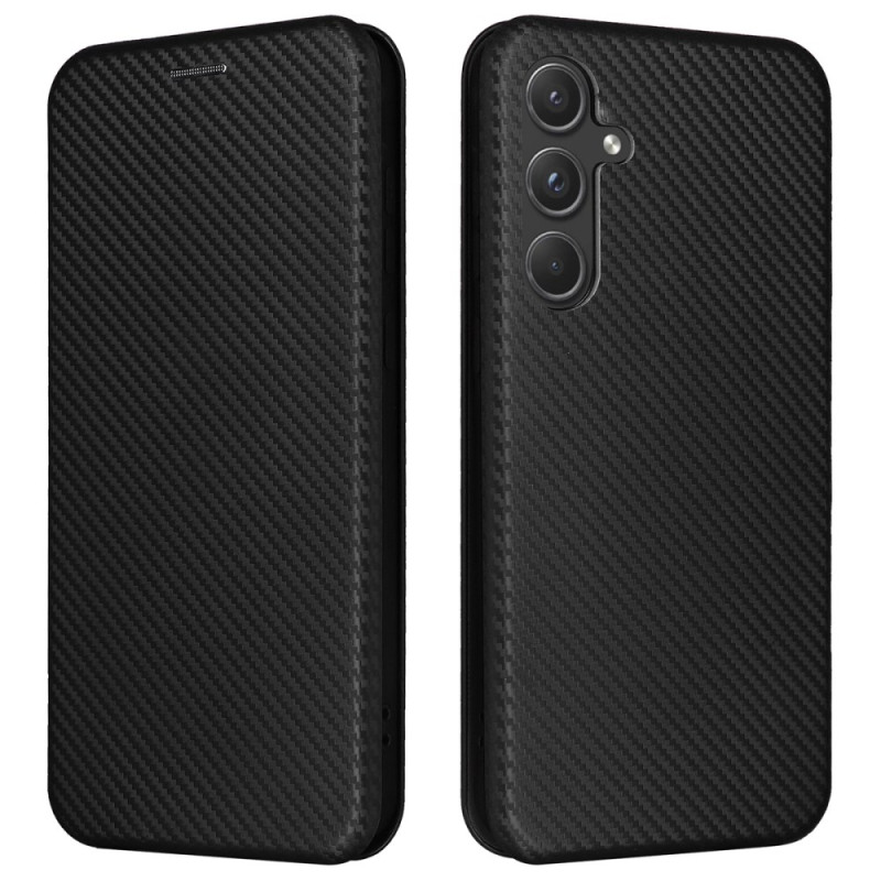 Flip Cover Samsung Galaxy A55 5G Texture Fibre carbone