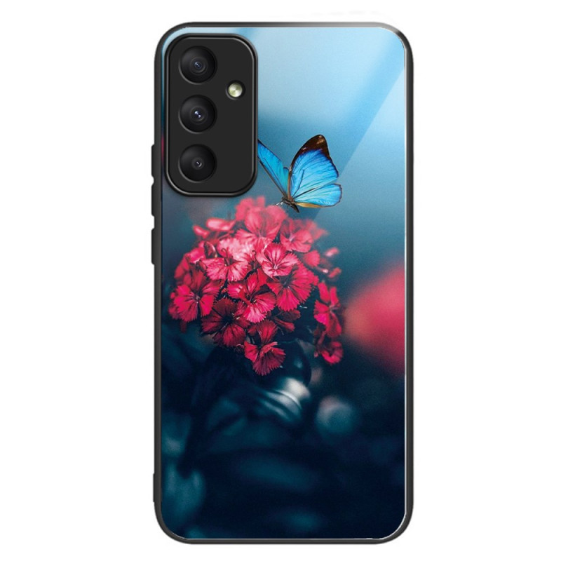 Coque Samsung Galaxy A35 5G Verre Trempé Fleurs et Papillon