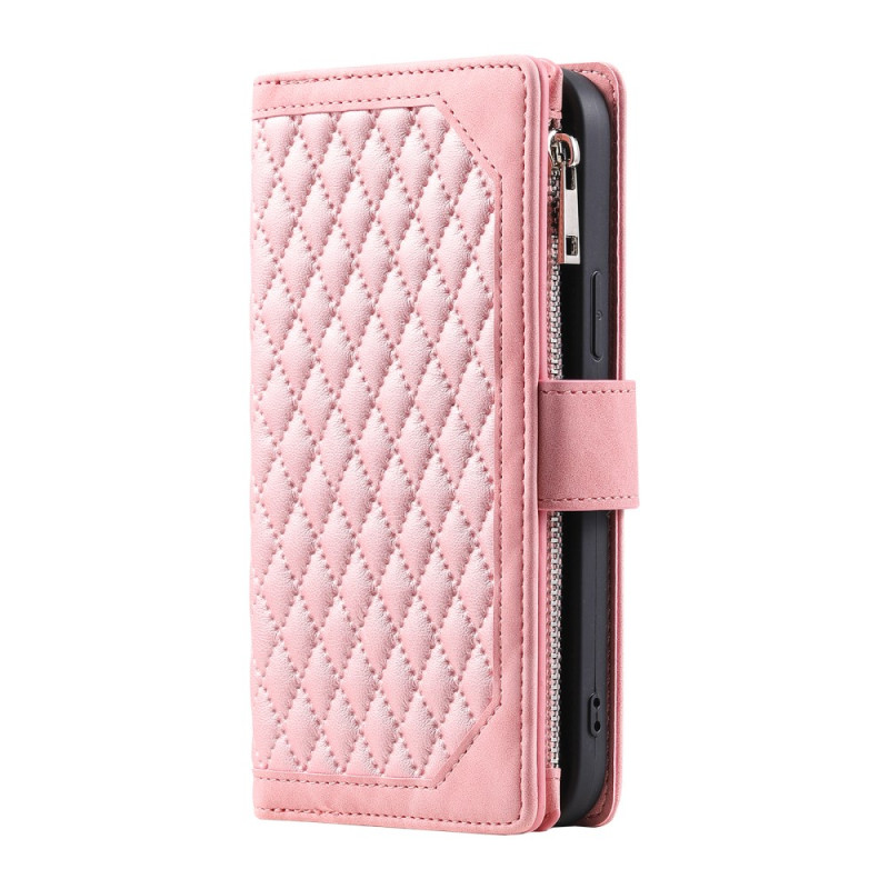 Housse Samsung Galaxy A35 5G Portefeuille Matelassée à Lanière et Bandoulière