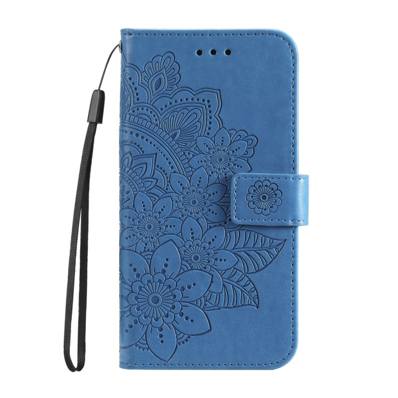 Housse Samsung Galaxy A35 5G Fleur Mandala à Lanière