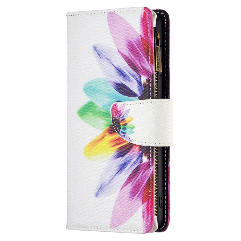 Housse Xiaomi Redmi Note 13 Pro 4G / Poco M6 Pro 4G Portefeuille Fleur Aquarelle à Lanière
