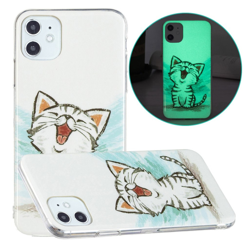 Coque iPhone Fluo Chat Heureux