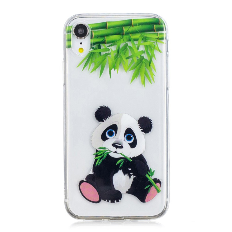 Coque iPhone XR Panda Mangeant du Bambou