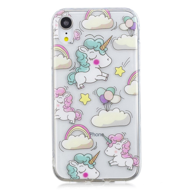 Coque iPhone XR Licorne Arc-en-ciel