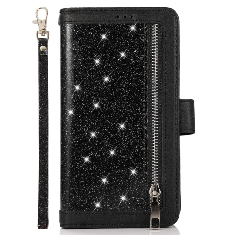 Housse iPhone 12 / 12 Pro Poudre Paillettes Porte-Monnaie Frontal