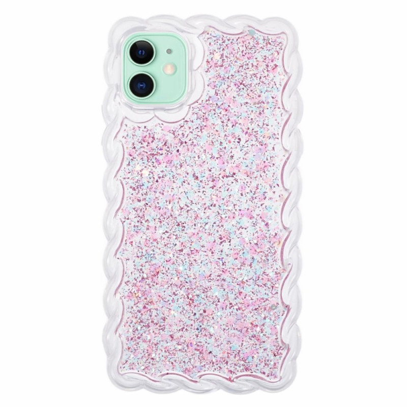 Coque iPhone 12 / 12 Pro Bords Torsadés et Paillettes