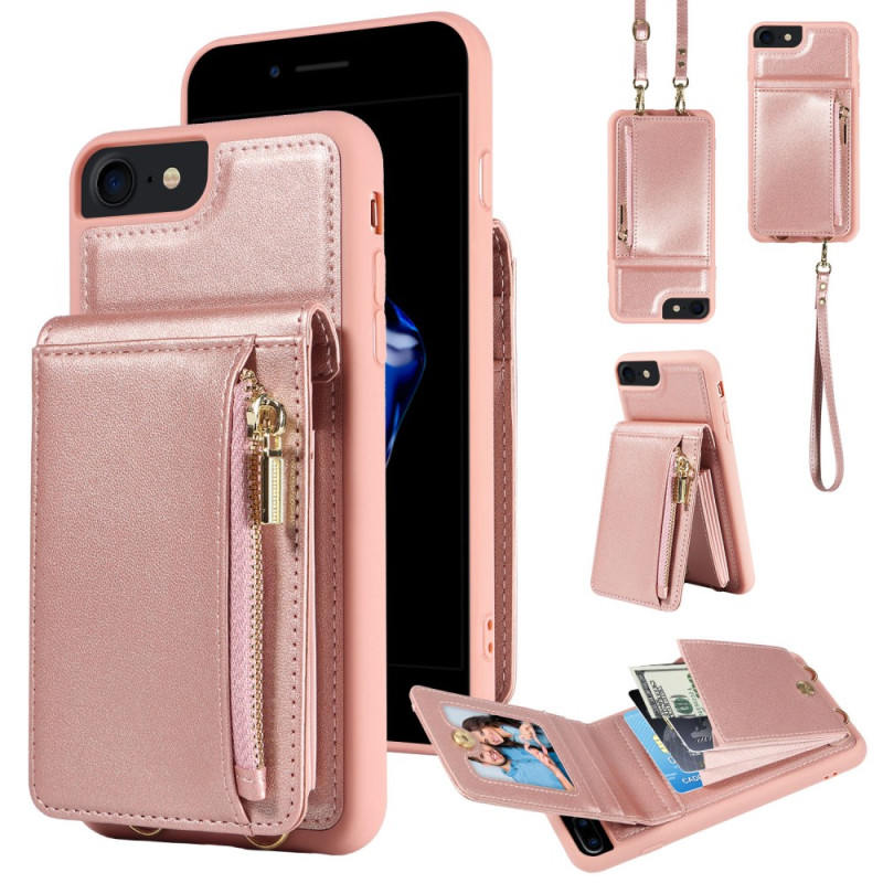 Coque iPhone SE 3 (2022) / SE 2 (2020) / 8 / 7 Blocage RFID Lanière et Bandoulière