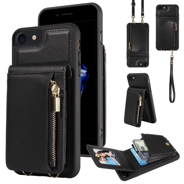 Coque iPhone SE 3 (2022) / SE 2 (2020) / 8 / 7 Blocage RFID Lanière et Bandoulière