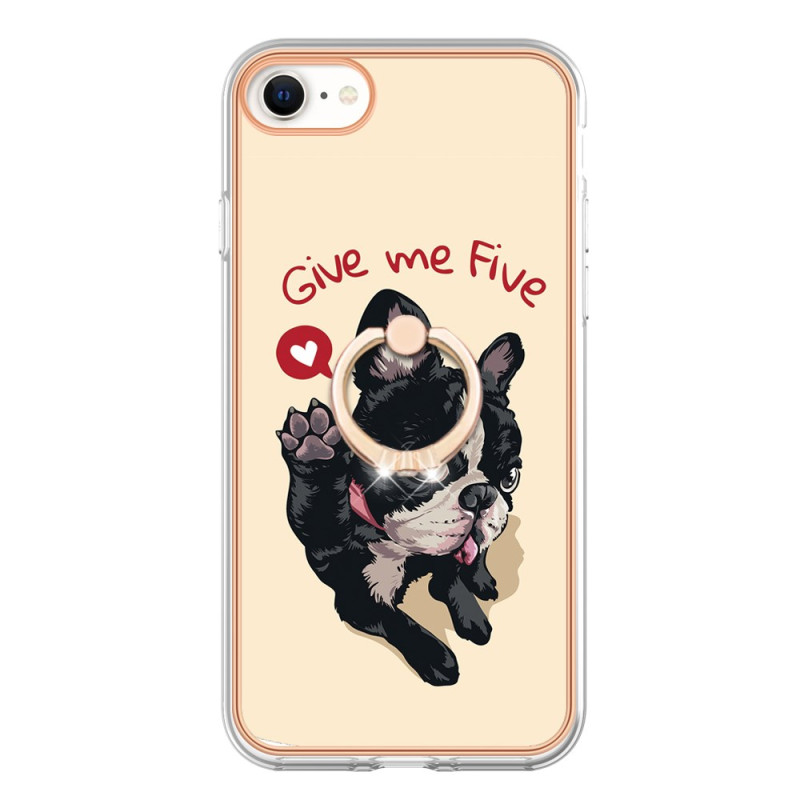 Coque iPhone SE 3 / SE 2 / 8 / 7 Anneau-Support Chien Give Me Five