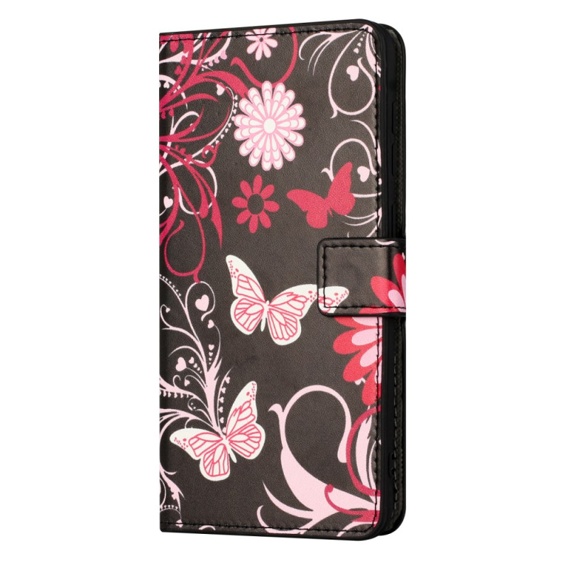 Housse Samsung Galaxy Xcover 7 Papillons sur Fond Noir