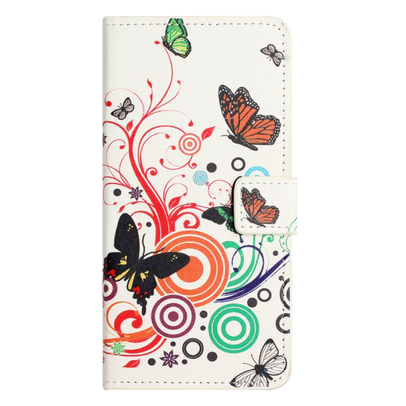 Housse Xiaomi Redmi Note 13 4G Papillons sur Fonds Blancs