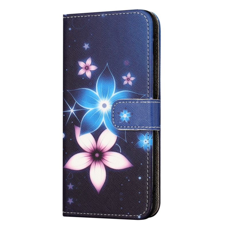 Housse Xiaomi Redmi Note 13 4G Fleurs Lunaires à Lanière