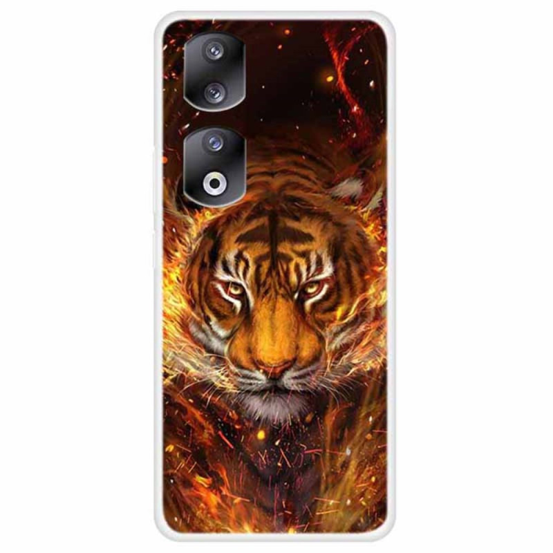 Coque Honor 90 Tigre en Flamme