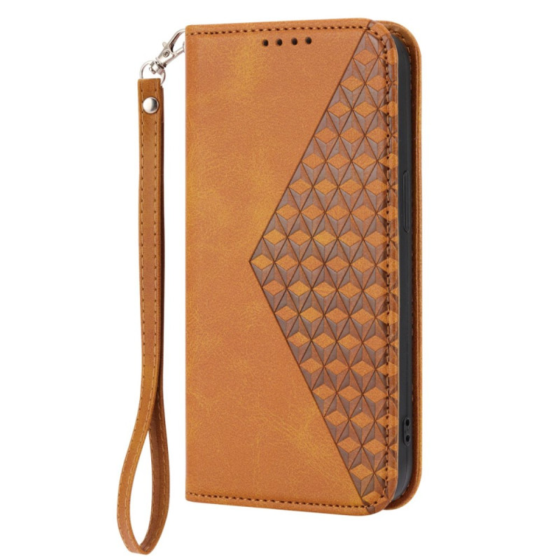 Flip Cover Realme C53 / C51 Motif Losanges à Lanière