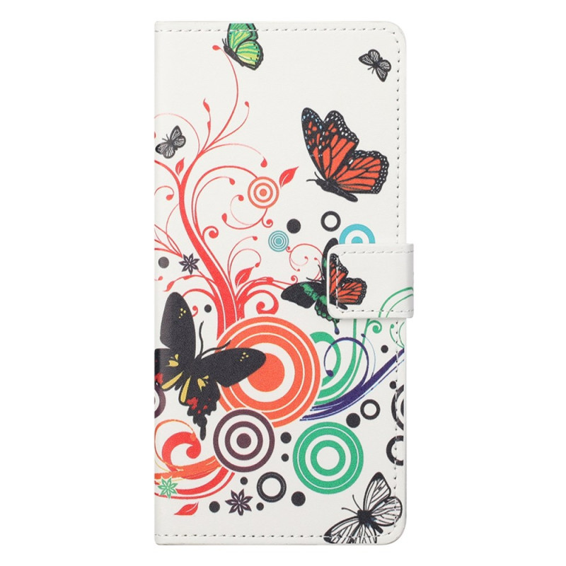 Housse Xiaomi Redmi Note 13 5G Papillons sur Fond Blanc