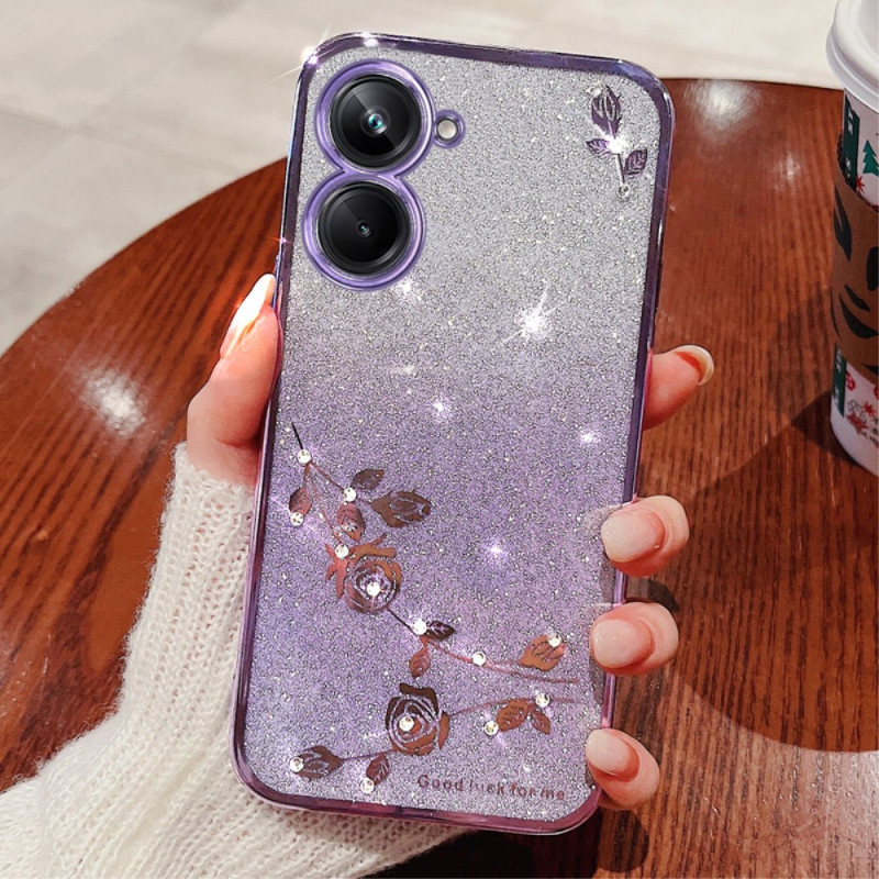 Coque Realme C33 / C33 2023 Fleurs et Strass KADEM