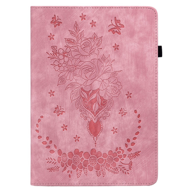 Etui Samsung Galaxy Tab S9 / S9 FE Papillons et Roses