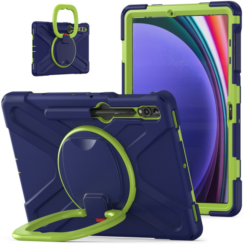 Coque Samsung Galaxy Tab S9 FE Plu /S9 Plus/S8 Plus/S7 Plus/S7 FE Multifonctions Support Rotatif et Poignée