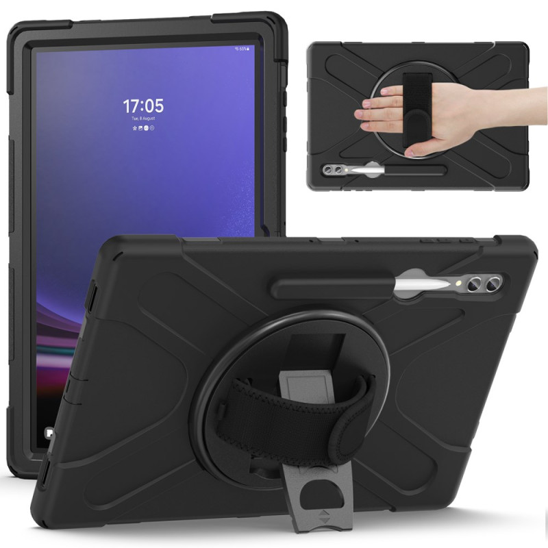 Coque Samsung Galaxy Tab S9 Ultra / S8 Ultra Triple Protection Sangle et Support