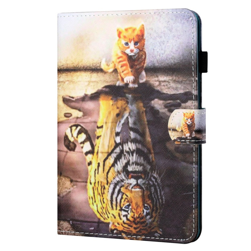Housse Samsung Galaxy Tab A9 Chat et Tigre