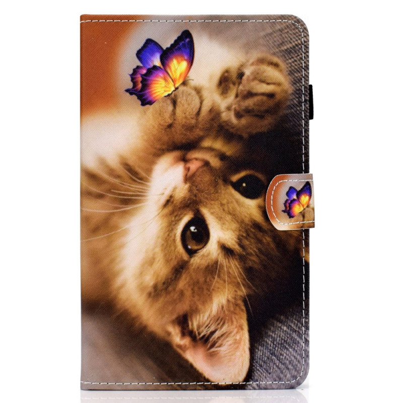 Housse Samsung Galaxy Tab A9 Papillon et Chaton