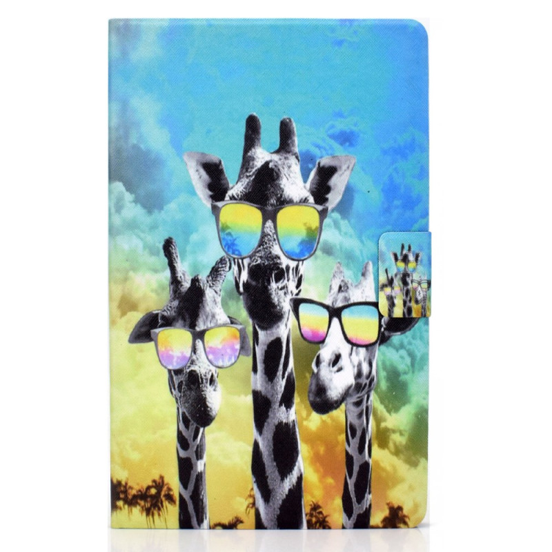 Housse Samsung Galaxy Tab A9 Girafe à Lunettes