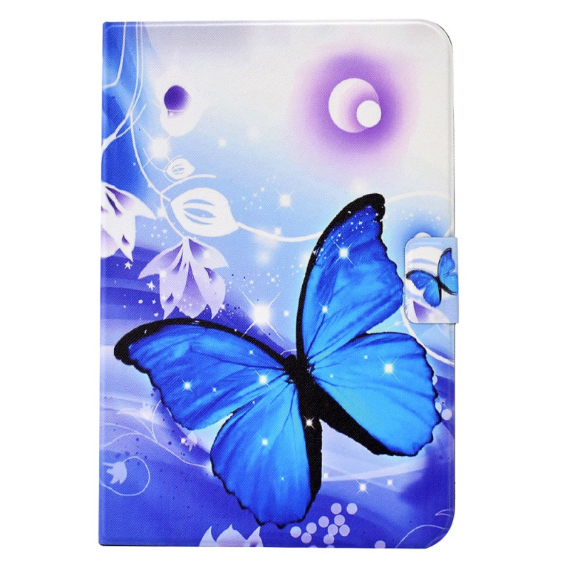 Housse Samsung Galaxy Tab A11 / A9 Papillon Bleu Fantaisie