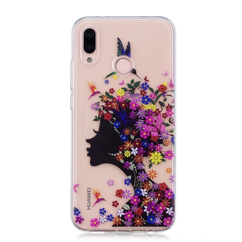 Coque Huawei P20 Lite Transparente Fille Fleurie