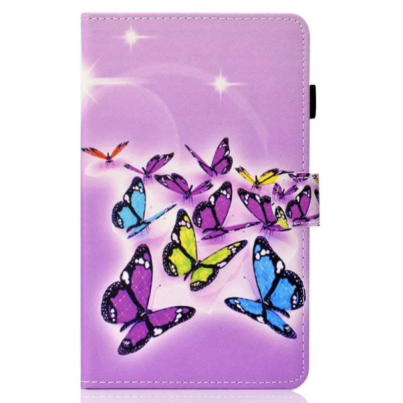 Housse Samsung Galaxy Tab A9 Plus Papillons sur Fond Violet