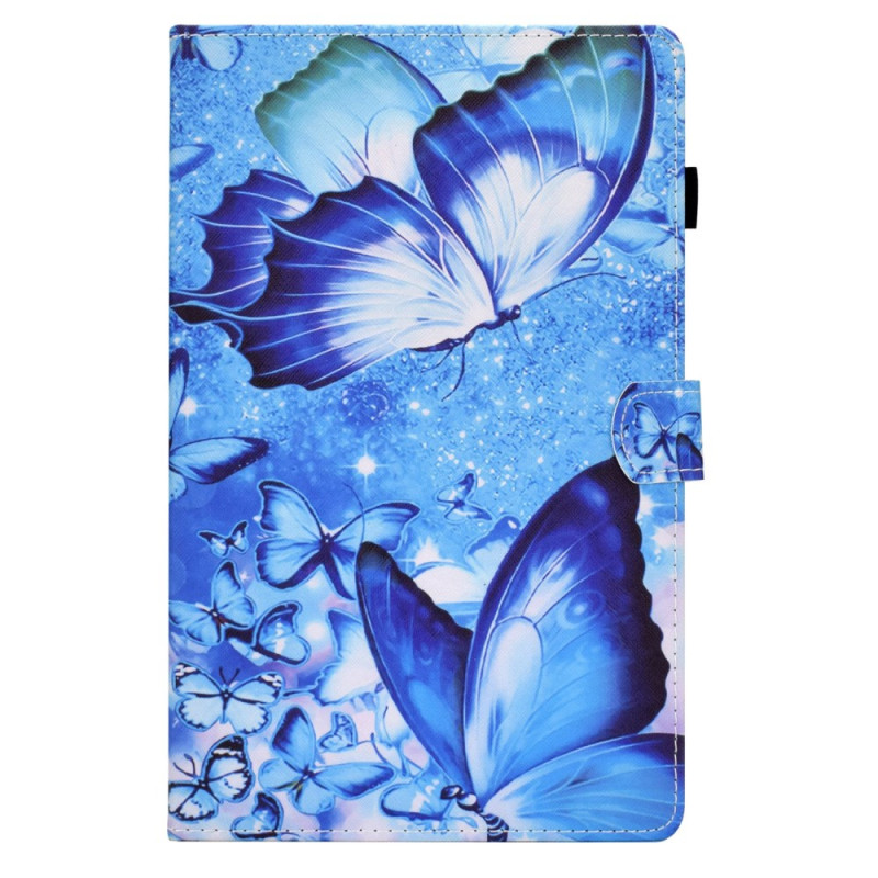 Housse Samsung Galaxy Tab A11 Plus / A9 Plus Deux Papillons Bleus